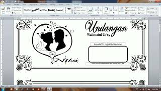 tutorial membuat undangan Walimatul Ursy menggunakan Microsoft Office Word