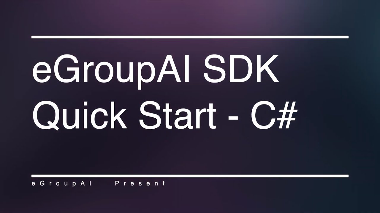 eGroupAI【Tutorial】│ Face Recognition SDK - Quick Start by C# - YouTube