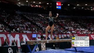 Jenna Mulligan (Michigan) - Beam (9.9) at Oklahoma