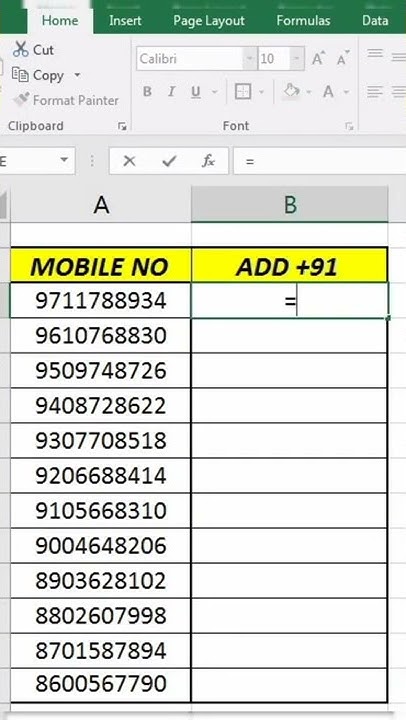 Advance Excel trick How to add+91 before mobile number in Ms Excel(The - Show How To Make 10 To Add 8+6