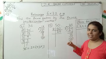 Prime Factors by Prime Factorization method/Class5/Ratna Sagar/Maths/Ch-3/Ex-3.2/Q3&Q4/Ishika Ma