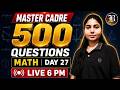 Master cadre Math 2026 | 500 question series | Day - 27 | by Simran Mam | Bansal Academy