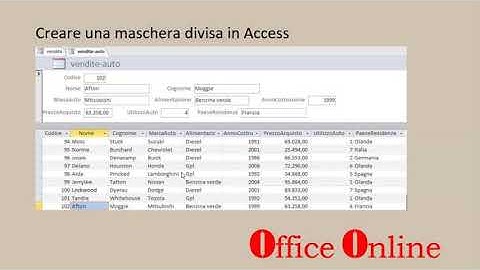 Creare una maschera divisa in Access