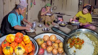 Tasty Bitter eggplant vegetable with Rice in Nepali Village kitchen || Village Vlog || Nepali Food