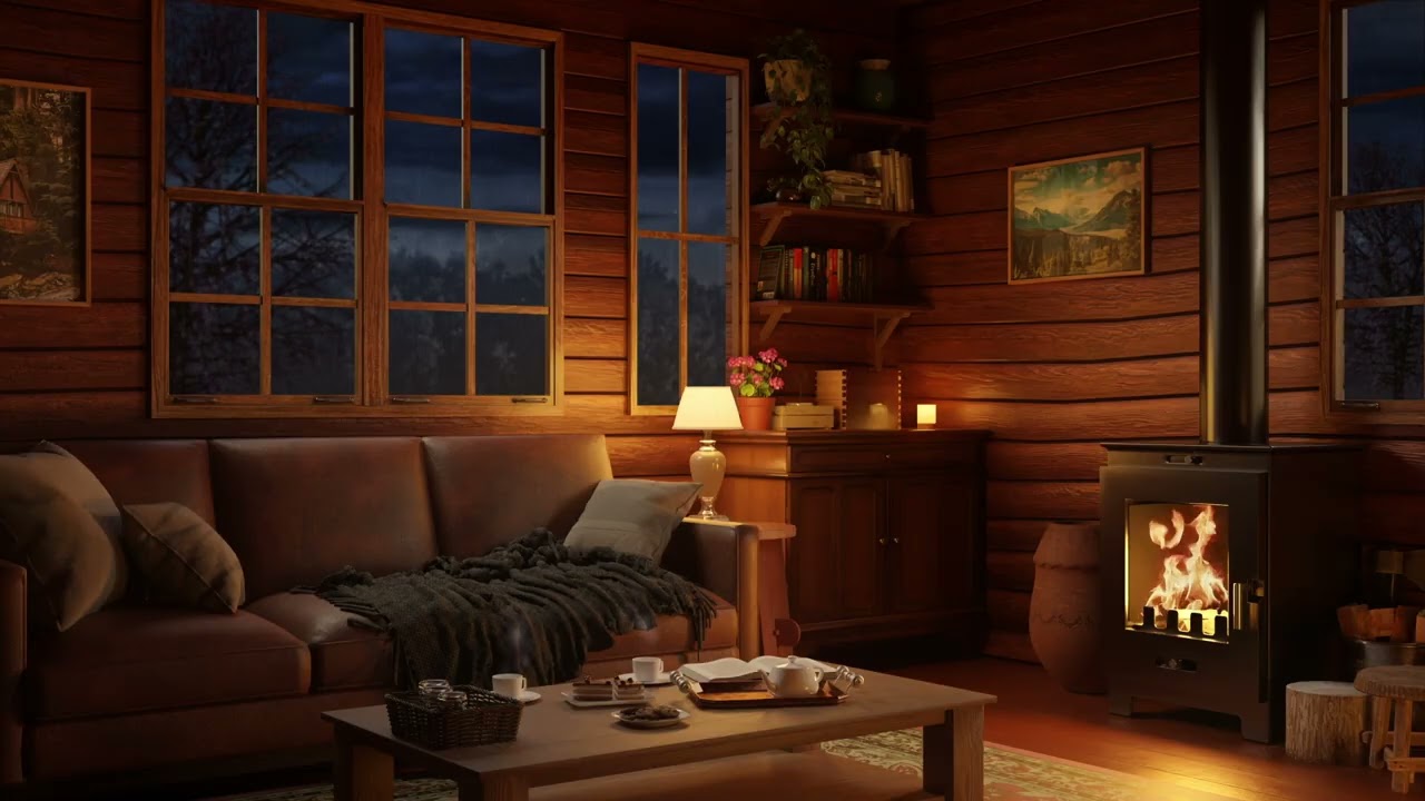 Cozy Log Cabin Fireplace 🔥 12 Hours of Wood Burning Stove Fire | Seamless Loop (No Music)