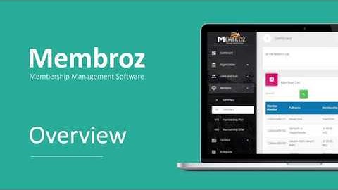Membroz - Membership Management Software - Overview
