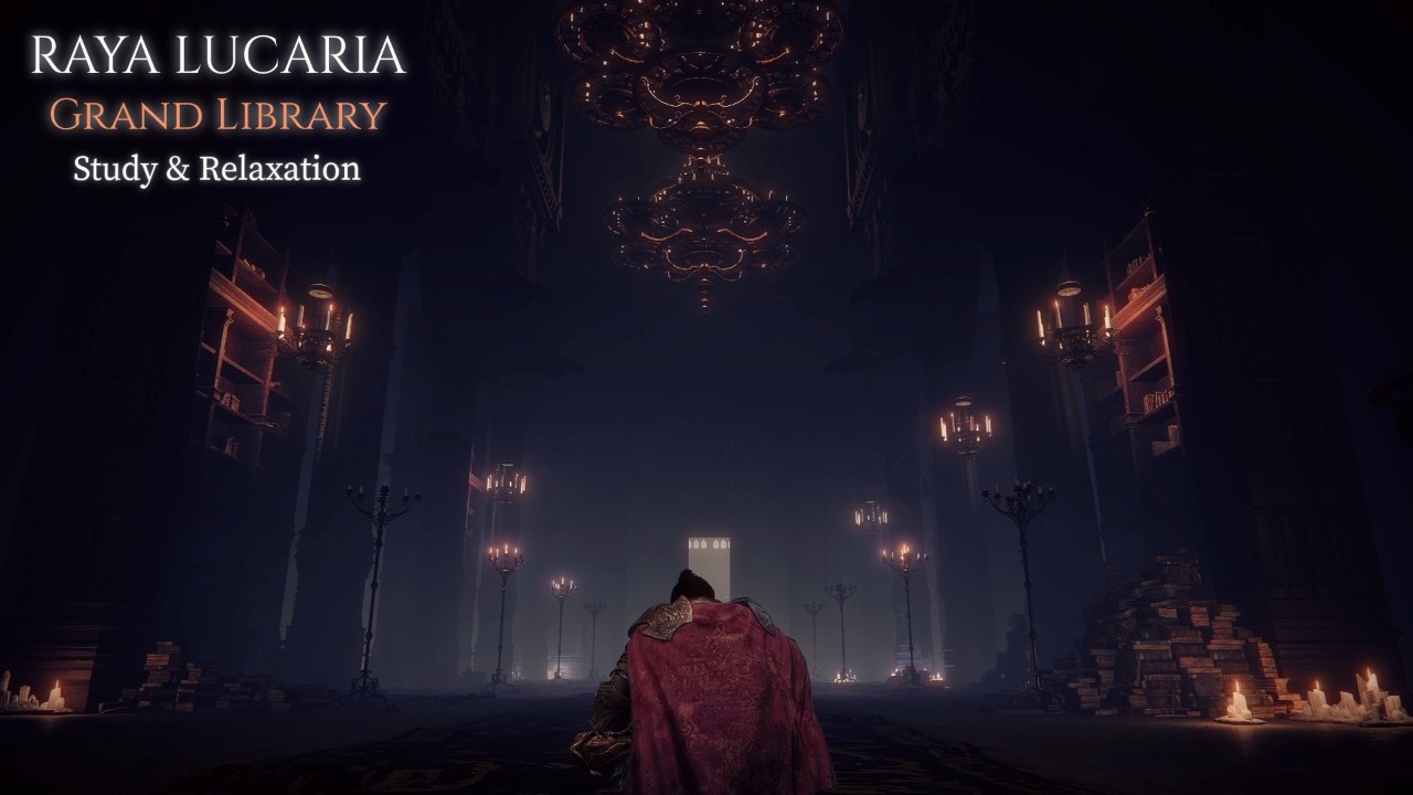 Elden Ring Ambience - Raya Lucaria Grand Library (Relaxing Bonfire & Candlelight - No Music)
