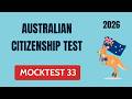 #33 Australian Citizenship Test 2026 | Australian Citizenship Test | Mock Test 33