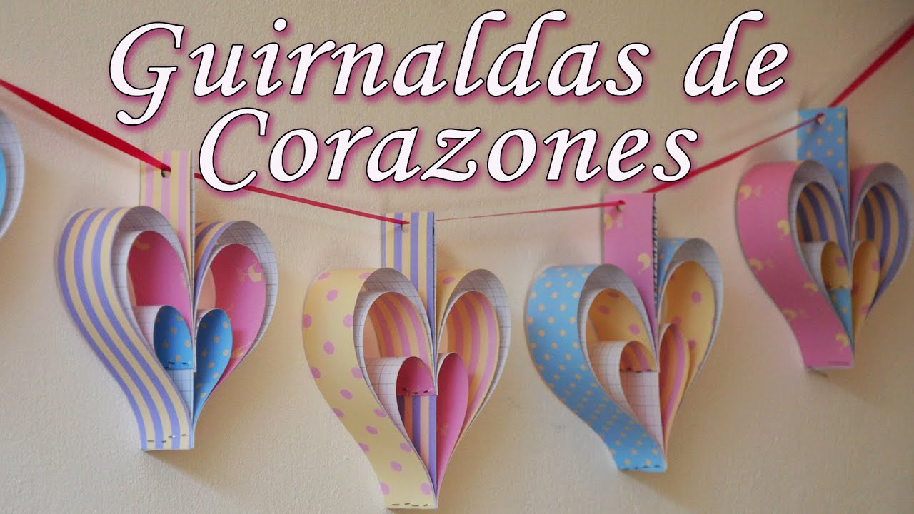 como hacer una guirnalda de corazones de papel cartulina  Guirnalda de  corazón de papel, Guirnalda de corazones, Decoración san valentín preescolar