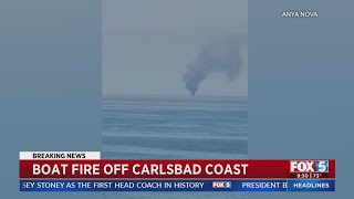 USCG Responds To Boat Fire Off Carlsbad Coast