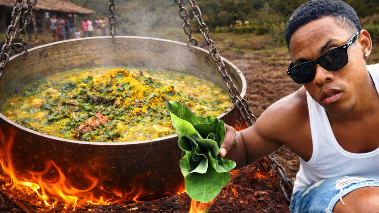 We Ccoked Coco Leaf With Saltfish And Coconut Dumpling Jamaican Style