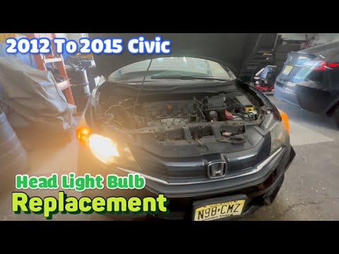 How to replace head light bulb on Honda Civic 2012 2013 2014 2015 - YouTube