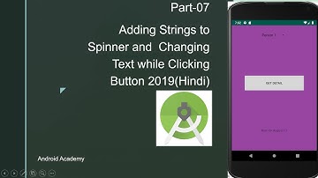 How to add Strings in Spinner Part-07 2019Hindi || Android Academy|| Android Tutorial for Begineers