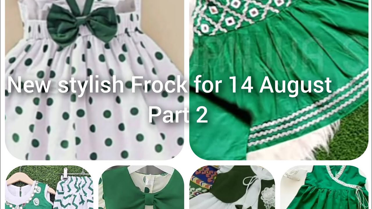 Independence Day Collection For Girls White/Green frock Design main image 1