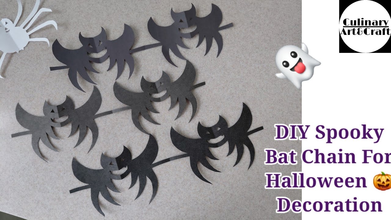 Paper Bat Chain Tutorial DIY Spooky Paper Bat For Halloween Decoration | Paper Bat | Easy Paper ...
