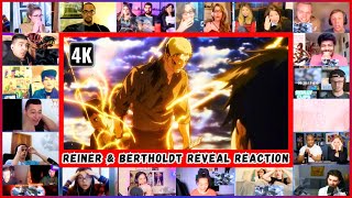  30 Reactors Reiner And Bertholdt Reveal Mega Reaction Mashu  Attack On Titan Season 2 Episode 9