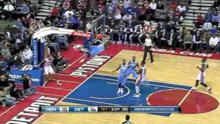 Shelden Williams dunks on Tayshaun Prince 1-26-11