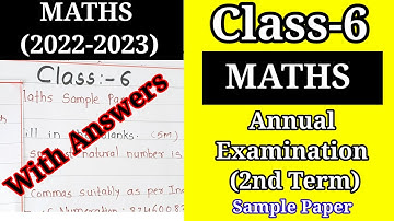CLASS - 6 MATHS Sample Question Paper | Class-6 2nd Term MATHS Sample Paper | Class 6 latest Paper