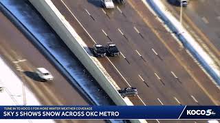 Sky 5 shows snow across OKC metro