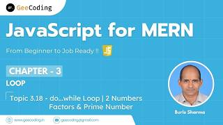 3.18 – Factors & Prime Number Program using do...while Loop | JavaScript | New Series