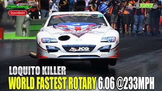 World Fastest Rotary Loquito Killer 6.06 @233mph Orlando Speedworld | PALFIEBRUTV