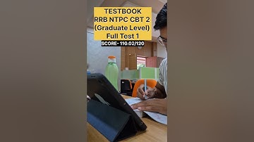 TESTBOOK RRB NTPC CBT 2 (Graduate Level) Full Test 1✅️🎯🏆| #eduquity #testbook #cbt2 #ntpc #shorts