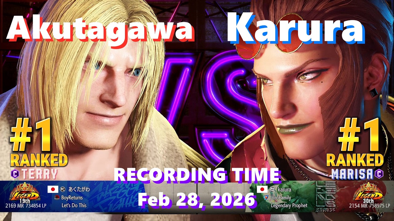 SF6⚡Akutagawa (#1 Ranked Terry) vs Karura (#1 Ranked Marisa)⚡High Level Gameplay