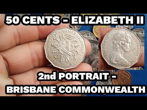 Australia's 50 Cents Elizabeth II | 2nd Portrait  Brisbane Commonwealth Games 1982 | Budads XIII