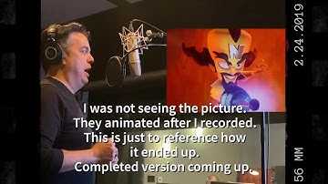 Lex Lang voicing Dr. Neo Cortex - Behind the Scenes recording. (Crash Bandicoot 4)