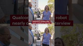 Qualcomm's campus robot nearly crashed our interview #AI #robotics