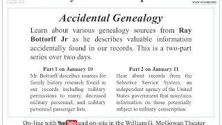 Accidental Genealogy: Part 1 of 2 (2017 Jan 10)