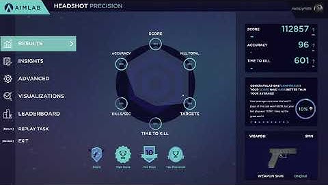 Aim Lab - Headshot Precision - High Score 112K (Top Placement)