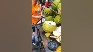 How To Open Coconuts With A Knife (Close-Up)