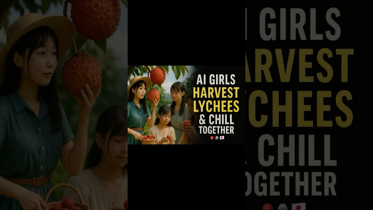 Hyper-Real AI Girls Enjoying Lychee in Style