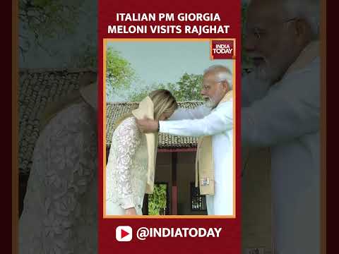 Italy's PM Giorgia Meloni Arrives At Rajghat To Pay Tribute To Mahatma Gandhi