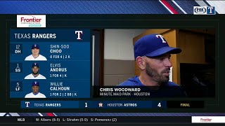 Chris Woodward talks 4-1 loss in Houston