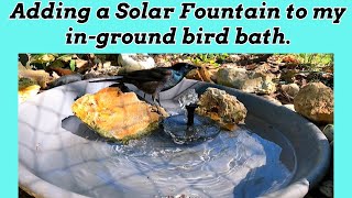 Adding a Solar Fountain to my in-ground bird bath #backyardbirds #birding #birdwatching by Cookin' with Bobbi Jo 293 views 1 month ago 4 minutes, 31 seconds