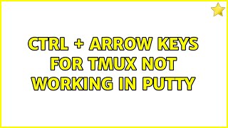 Ctrl + arrow keys for tmux not working in PuTTY (2 Solutions!!)