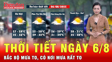 Thời tiết ngày 6/8: Bắc Bộ mưa to diện rộng, vùng núi có nơi mưa rất to | Tin tức 24h