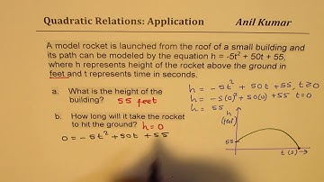 Quadratic Application When will the Projectile hit the ground