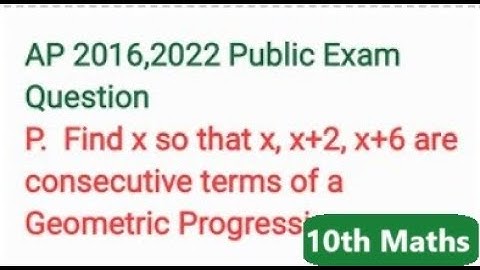 Find x so that x, x+2, x+6 are consecutive terms of a geometric progression