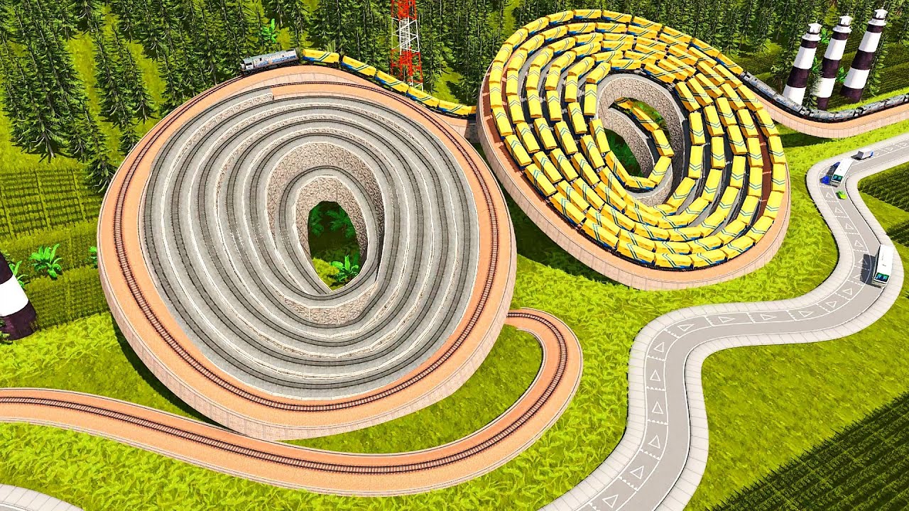 Slanted Rails Extreme Slanted Rails Like Two Wheels Train Spinning Up and Down ...