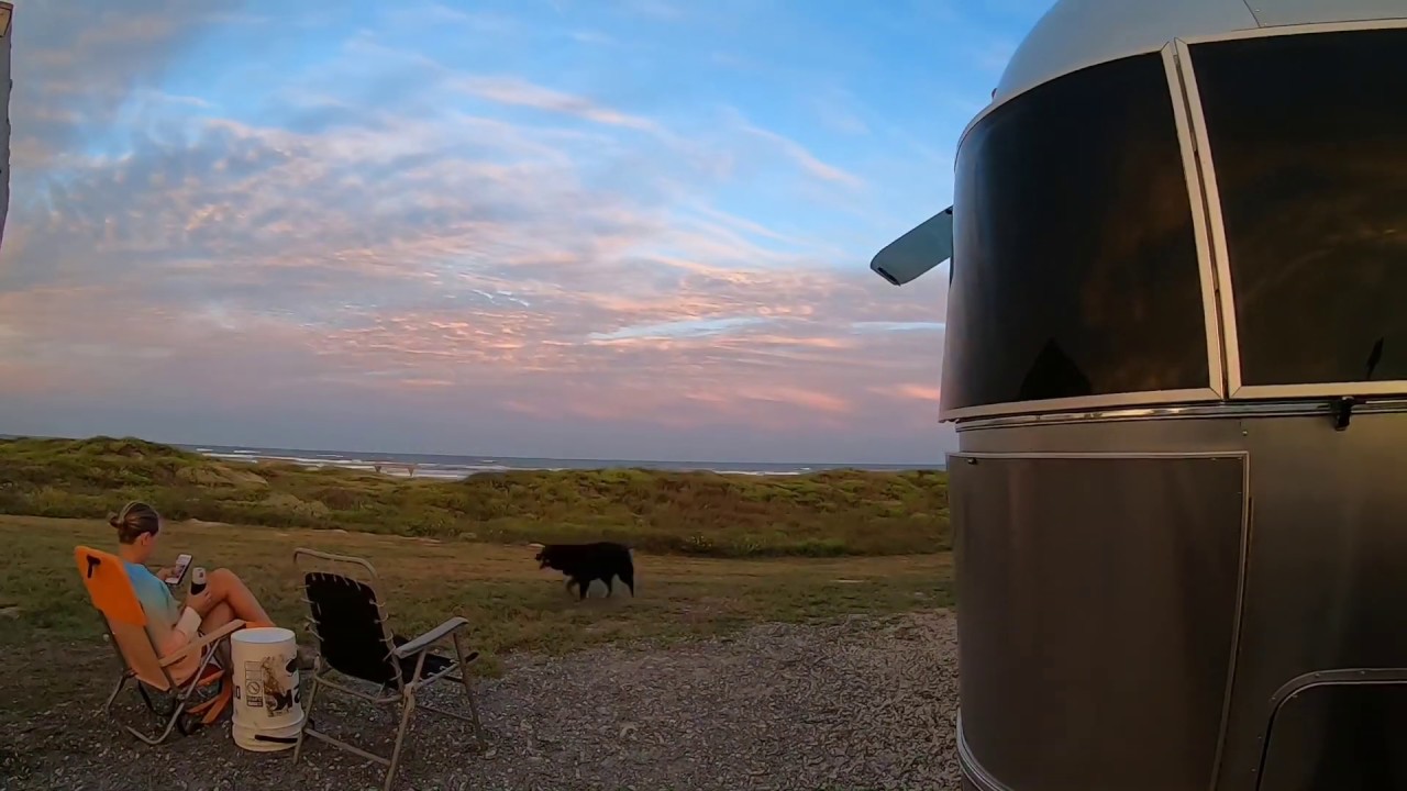 The sun sets on our camp. North Padre Island Malaquite