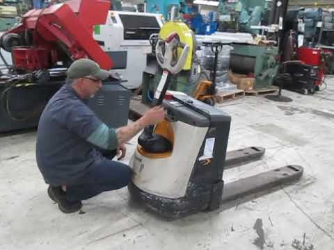 Crown Electric Pallet Jack Demo 4500 pound capacity - YouTube