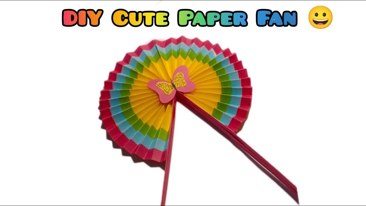 DIY Cute Paper Fan | How to make a cute paper Fan | Paper Craft - YouTube