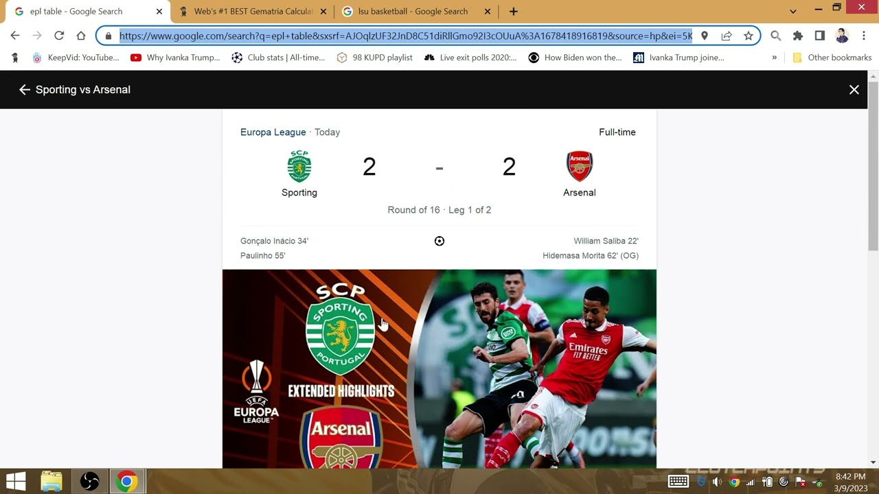 "Queen": Xhaka Deflection Result 62' OWN GOAL Tie 1st Leg 2-2 @ Sporting with 2nd Leg back @ Arsenal