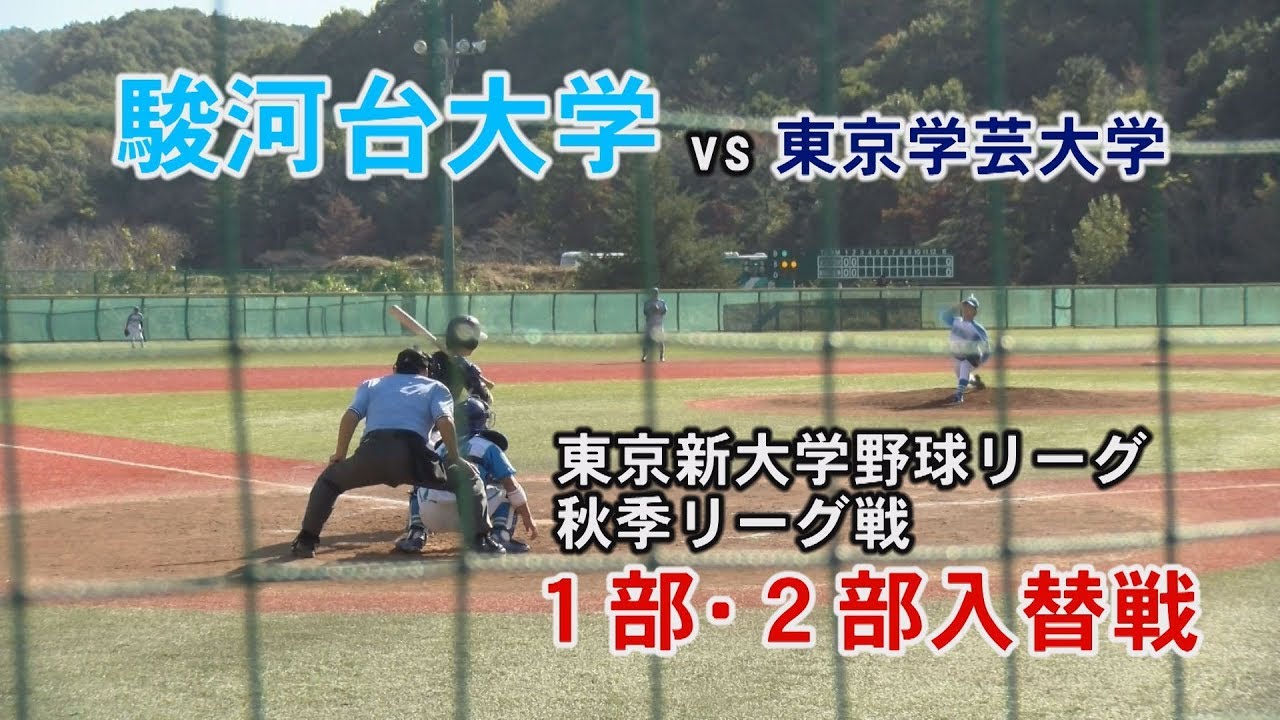 東京新大学野球リーグ 19秋季リーグ１部 ２部入替戦 駿河台大学ｖｓ東京学芸大学 Youtube