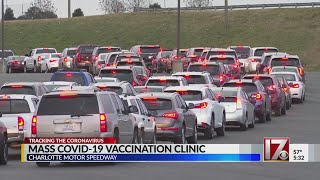 Mass vaccination event underway at Charlotte Motor Speedway