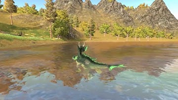 Dragon running around (Unity, Vegetation Studio, Aquas, Time of Day)