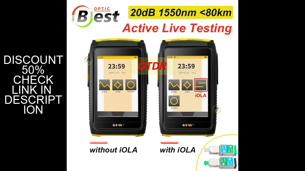 OFW Mini OTDR Optical Reflector Active Fiber Live Fiber Tester 1550nm 20dB Optical Reflectometer Tou